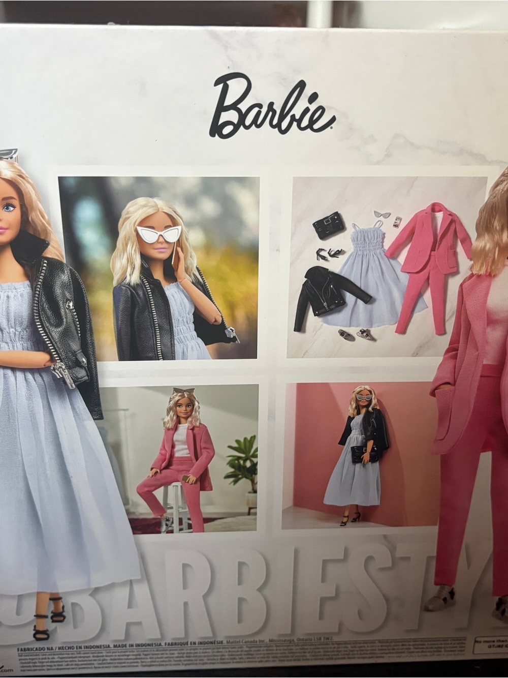 Barbie Style Fashion Doll Set - Light Blue Dress & Pink Suit